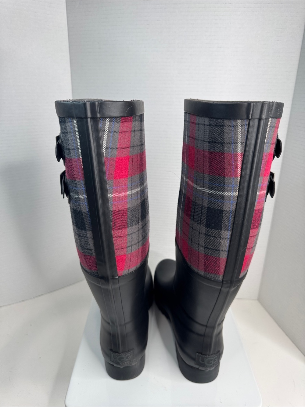 UGG Australia Sabene Tall Rain Boots, Plaid Upper, Women's Size 9-NEW - Picture 5 of 9